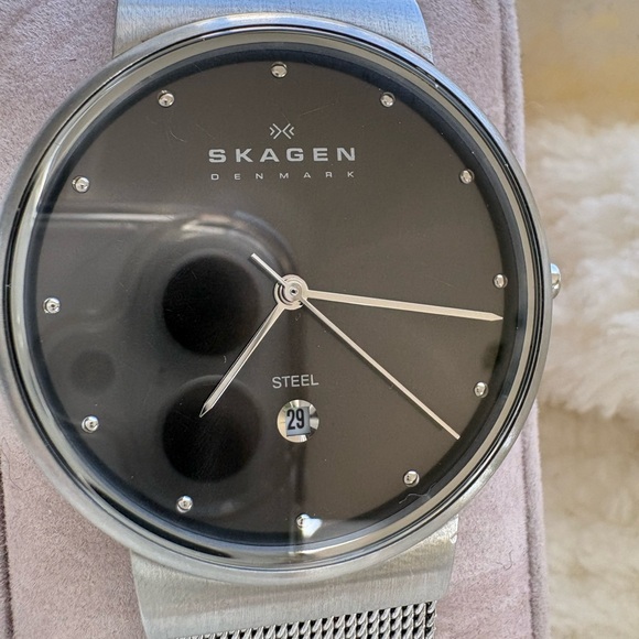 Skagen Steel Mesh Watch with Black Dial - Picture 2 of 5